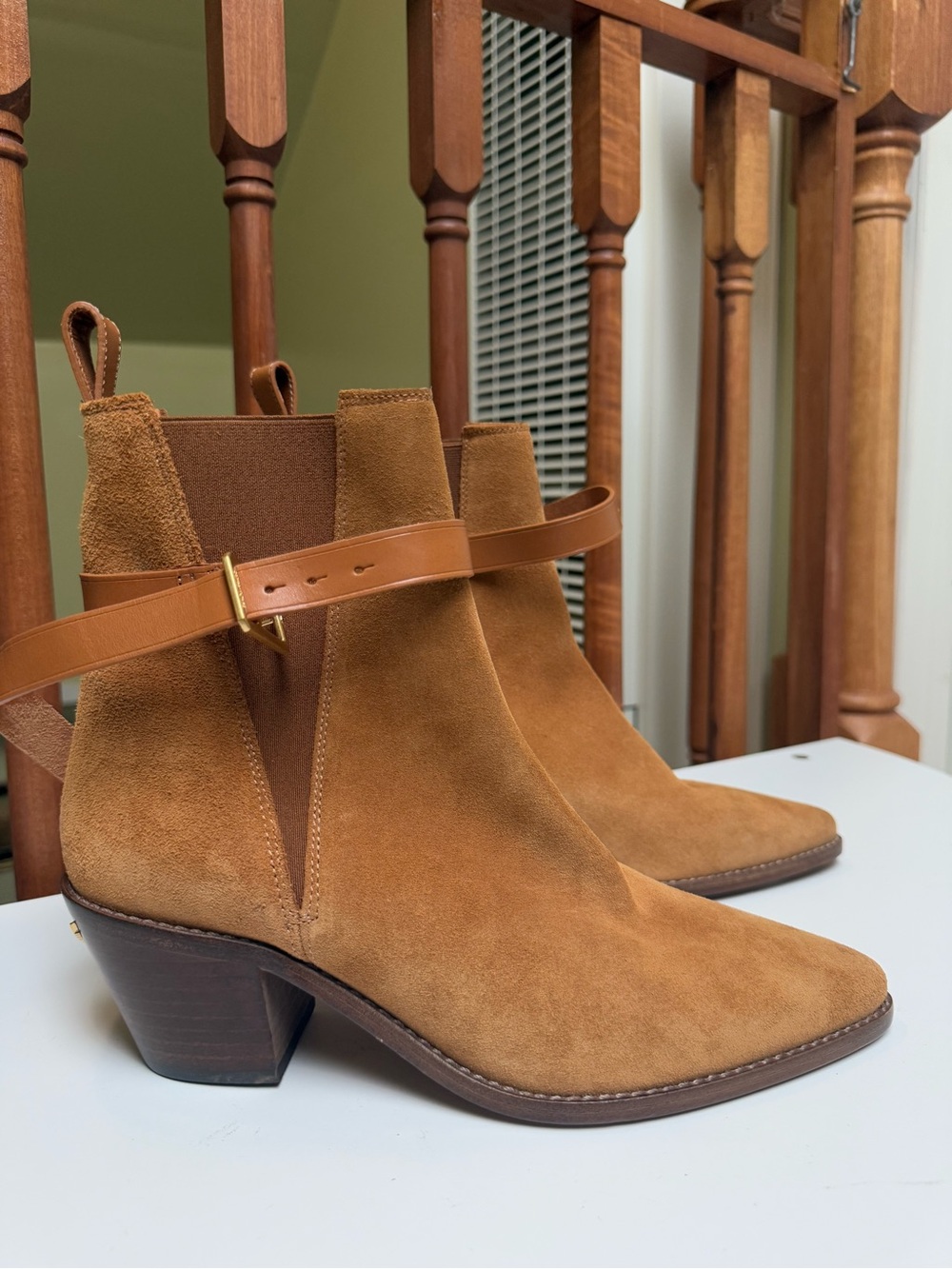 Zadig & Voltaire Tyler Cecilia Suede Leather  Buckle Boots size 10 women H14N38